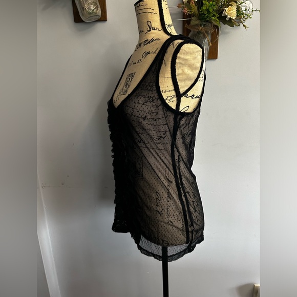 Vanity tank top mesh lace ruffle whimsical goth vampire witchy romantic fairy - Picture 6 of 10